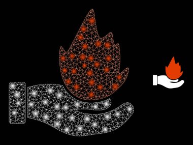 Parlak Ağ Benekleriyle Vektör Ağ Yakma Elleri