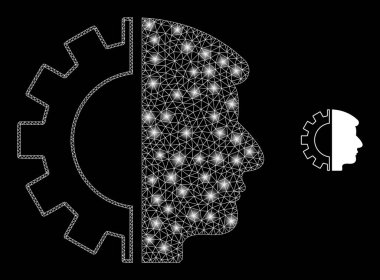 Parıltılı Ağ Benekleriyle Vektör Ağ Baş Aracı