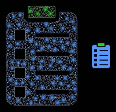 Parlak Kabuk Işıklarıyla Vektör Ağ Öğeleri Yastığı