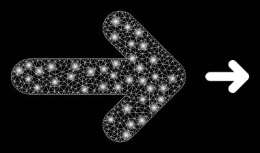 Parlak Kablo Çerçeve Fişekleri ile Sağdaki Vektör Ağ Oku