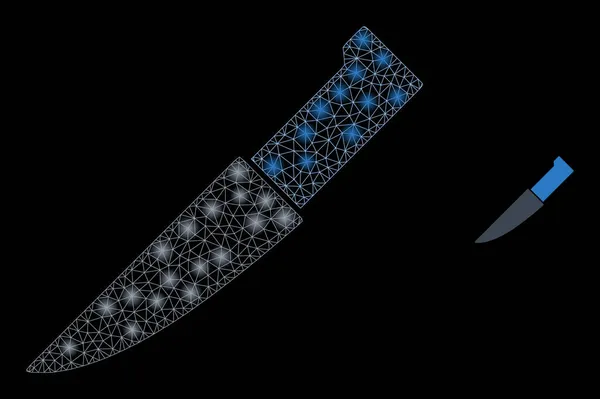 Couteau de filet de maille vectorielle avec des points brillants Constellation — Image vectorielle