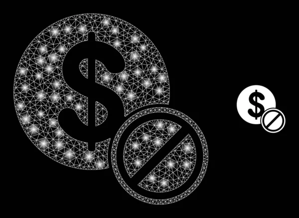 Vector Mesh καθαρό απαγορευμένο δολάριο με Glitter Network Dots — Διανυσματικό Αρχείο