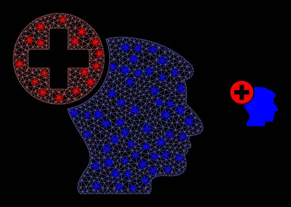 Işık Ağı Noktalarıyla Vektör Ağ Baş Tıbbı — Stok Vektör