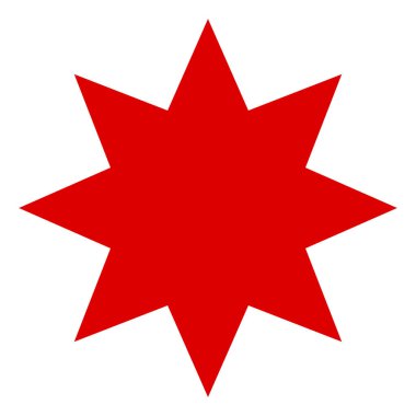 Raster Sekiz Noktalı Yıldız Simgesi İllüstrasyonu