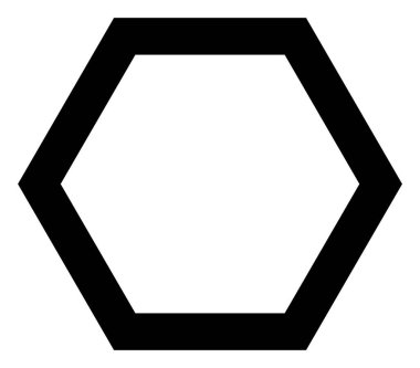 Raster Boş Altıgen Simgesi İllüstrasyonu