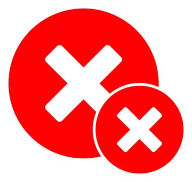 Raster Yanlış Olumsuz Simge İllüstrasyonu