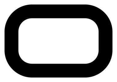 Raster Boş Yuvarlak Dikdörtgen Simgesi İllüstrasyonu