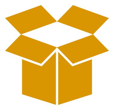 Raster Açık Karton Kutu Simgesi İllüstrasyonu