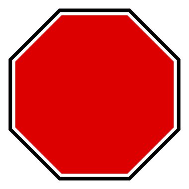 Raster Stop Octagon Şablon Simgesi İllüstrasyonu