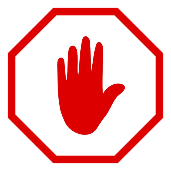 Illustration d'icône de main de danger octogone raster — Photo