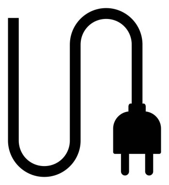 Raster Elektrik Kordonu Simgesi İllüstrasyonu