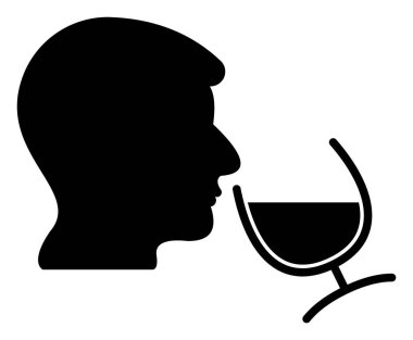 Raster Şarap Şarap Şarap ve Şarap Simgesi İllüstrasyonu