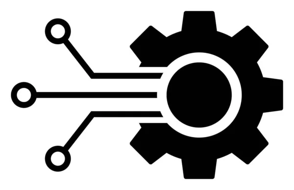 Raster Smart Gear Connection ikon illusztráció — Stock Fotó