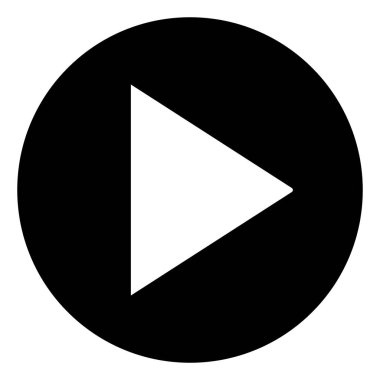 Raster Yuvarlak Oynatma Düğmesi Simgesi İllüstrasyonu