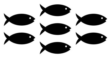 Raster Balık Okulu Simge İllüstrasyonu