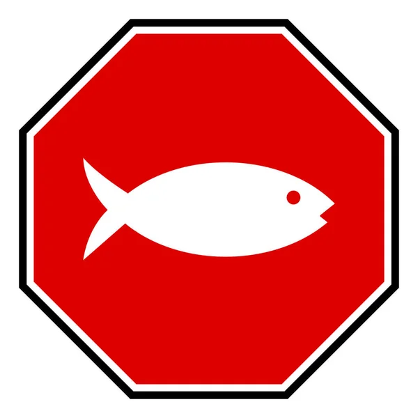 Raster Fish Danger Illustration d'icône octogone — Photo