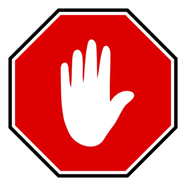 Illustration de l'icône main octogone Raster Stop — Photo
