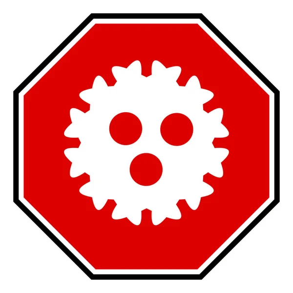 Raster Stop Coronavirus Octagon Icon Illustration — Photo