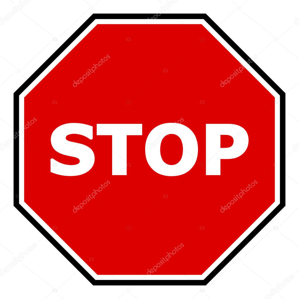 Raster Stop Octagon Sign Icon Illustration