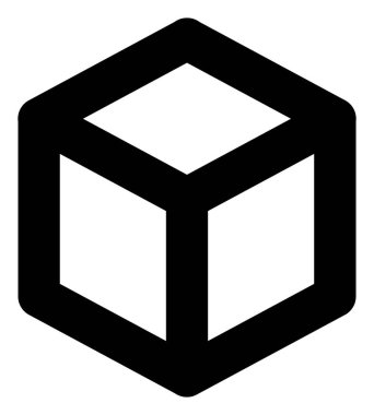 Raster Cube Kaburga İkona İllüstrasyonu