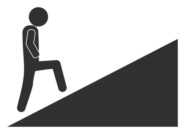 Raster Person Climbing Up Icon Illustration — Stock Photo, Image