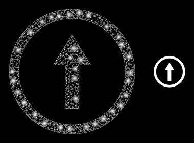 Vektör Ağı Yuvarlanmış Ok Parlak Kablo Çerçevesi Parlamaları ile