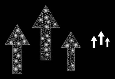 Parlak Takımyıldız Fişekleri ile Vektör Ağı Yukarı Okları