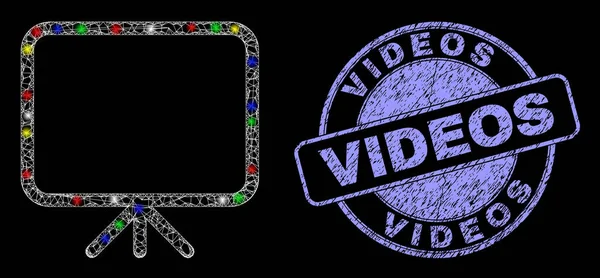 Grunge Videos Joint et panneau de bannière net lumineux — Image vectorielle