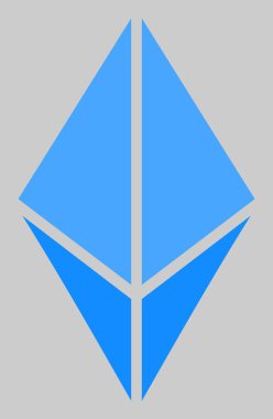 Vektör Ethereum Kristal Simgesi İllüstrasyonu