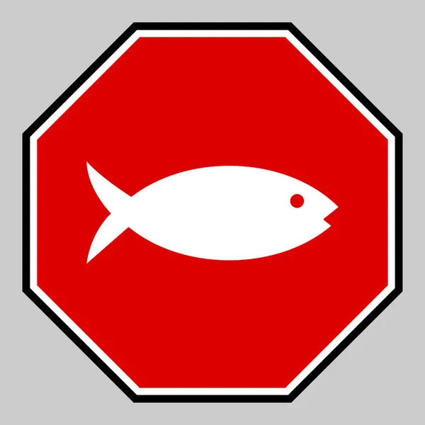Illustration d'icône d'octogone de danger vectoriel pour les poissons — Image vectorielle