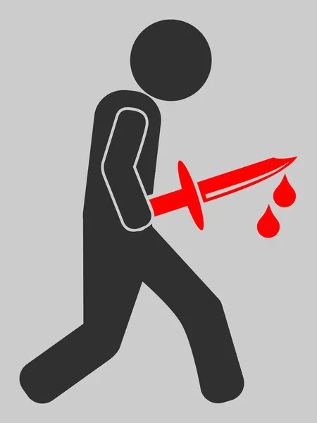 Vector sangriento cuchillo asesino icono ilustración — Archivo Imágenes Vectoriales