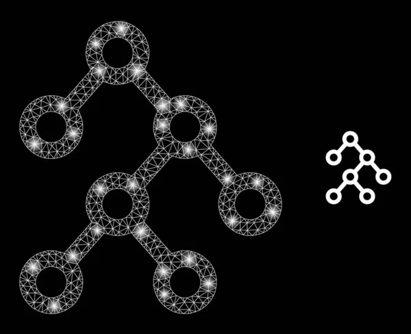 Structure binaire nette de maille vectorielle avec des points de cadre de fil magique — Image vectorielle