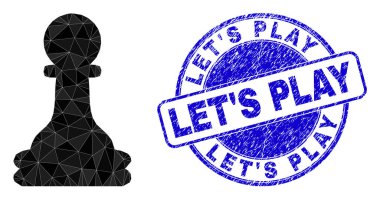 Tehlike Ls Yuvarlak Pul ve Satranç Lowpoly Simgesi Oynat