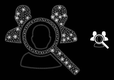 Parlak Takımyıldızı Noktalarıyla Vektör Ağ Arama İnsanları