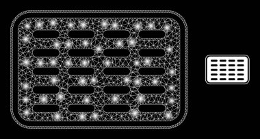 Parlak Ağ Noktalarıyla Vektör Ağ Hapları Kabarcıkları