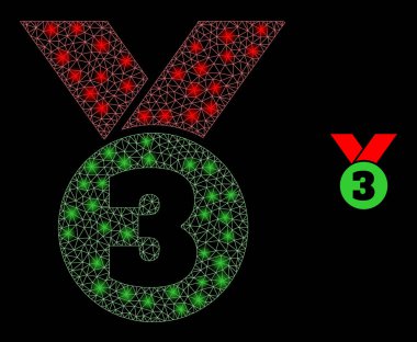 Işık Takımyıldızı Yıldızlı Vektör Ağı Üçüncü Madalya