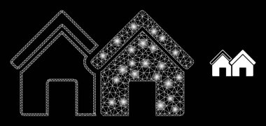 Parlak Takımyıldızı Yıldızlı Vektör Ağ Evleri