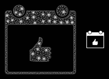 Parlak Gövde Parlamaları ile Vektör Ağ Başparmağıyla Takvim Sayfası