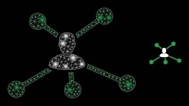 Parlak Gövde Yıldızları ile Vektör Ağ Kullanıcı Bağlantısı