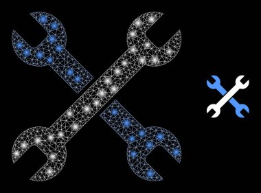 Parlak Kablo Çerçeve Benekleriyle Vektör Ağ Anahtarları