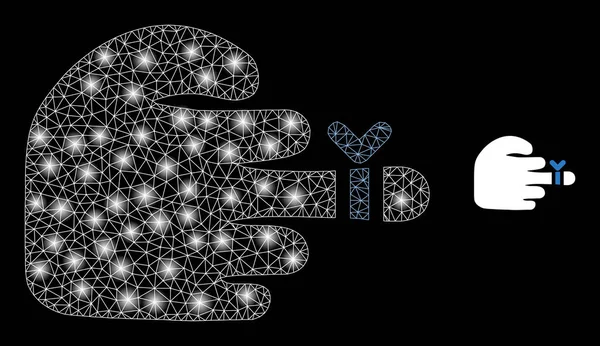 Blessure au doigt de la main par maille vectorielle avec taches de constellation illustrées — Image vectorielle