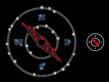 Sihirli Takımyıldızı Noktalarıyla Vektör Ağ Pusula