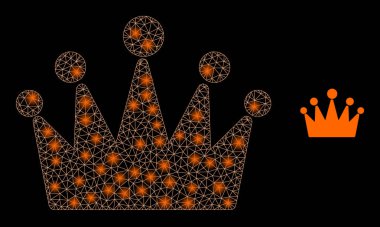 Parlak Kablo Çerçeve Yıldızlı Vektör Ağ Tacı