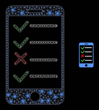 Görkemli Leke Noktalarıyla Vektör Ağ Akıllı Telefon Görev Listesi