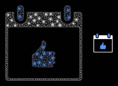 Parlak Gövde Yıldızlarıyla Vektör Ağ Başparmağıyla Takvim Sayfası