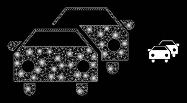 Parlak Takımyıldızı Noktalarıyla Vektör Ağ Otomobil Trafiği