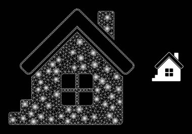Işık Kablo Çerçeveli Vektör Ağı Evi