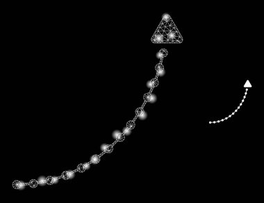 Parlak Ağ Noktalarıyla Vektör Ağı Yükseltme Eğilimi Oku