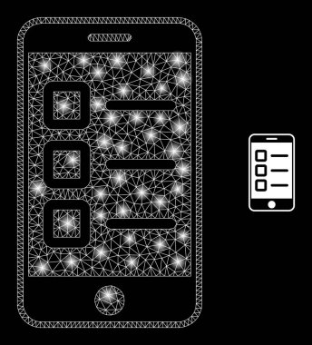 Parlak Leke Noktalarıyla Vektör Ağ Mobil Test Ögeleri