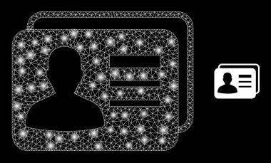 Parlak Kabartmalı Vektör Ağ Kullanıcı Kartları